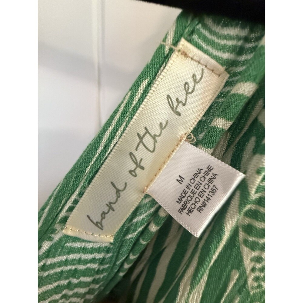 Band of the free Paita Jumpsuit Green White Striped M Sleeveless Pockets V-Neck - Picture 2 of 7